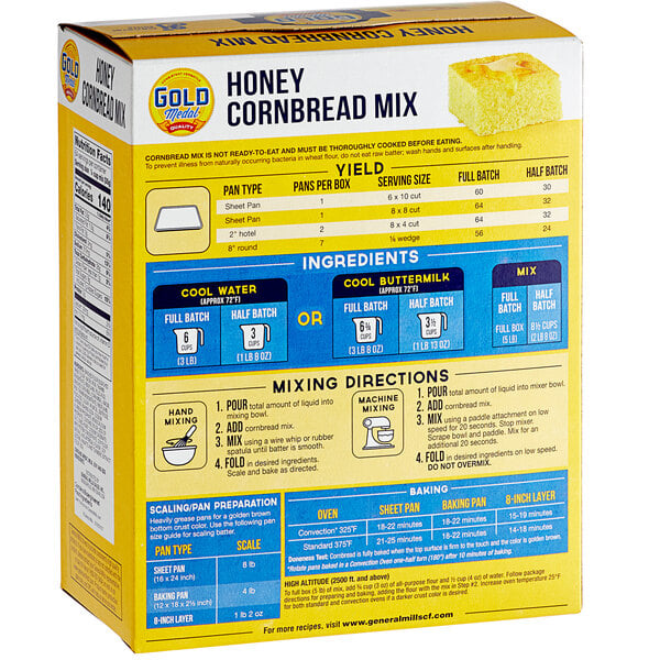 Gold Medal Honey Cornbread Mix 5 lb. - 6/Case