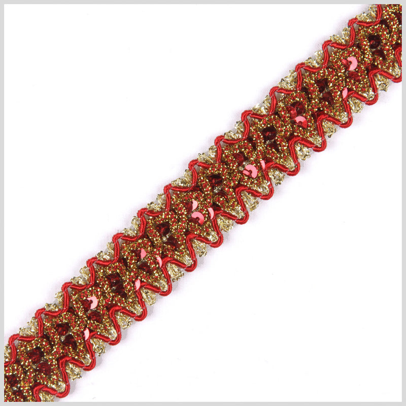 Antique Gold/Red Fancy Sequin Trim