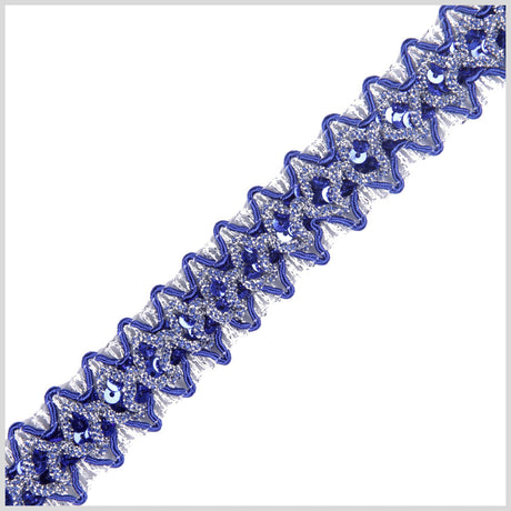 7/8" Royal Silver Fancy Sequin Trim