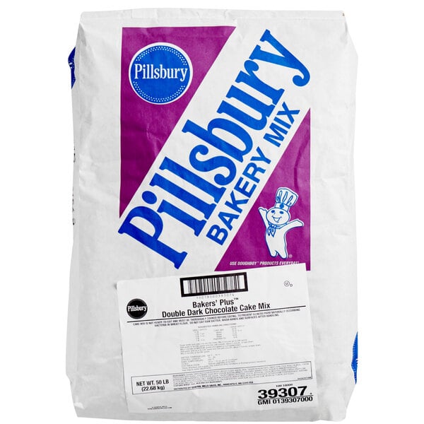 Pillsbury Bakers' Plus Double Dark Chocolate Cake Mix 50 lb.