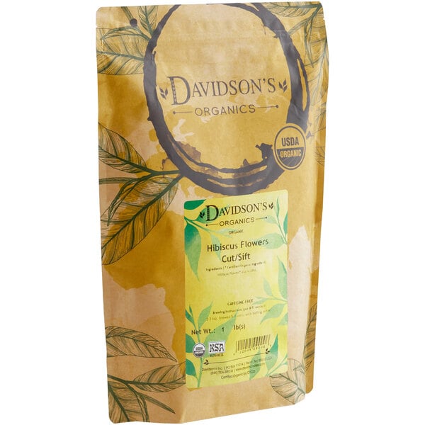 Davidson's Organic Hibiscus Flowers Cut & Sift Herbal Loose Leaf Tea 1 lb.
