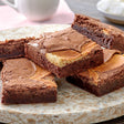 David's Cookies 4 oz. Pre-Cut Cheesecake Brownie 24-Count Tray - 2/Case