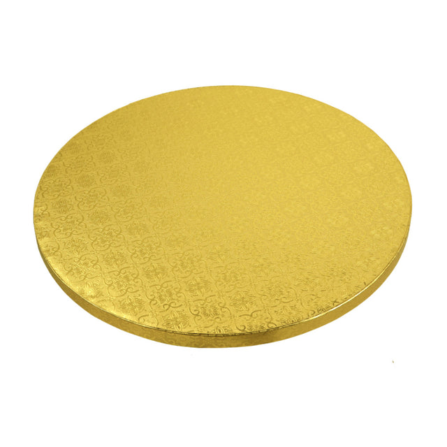 O'Creme Round Gold Cake Drum Board, 10" x 1/2" High, Pack of 5