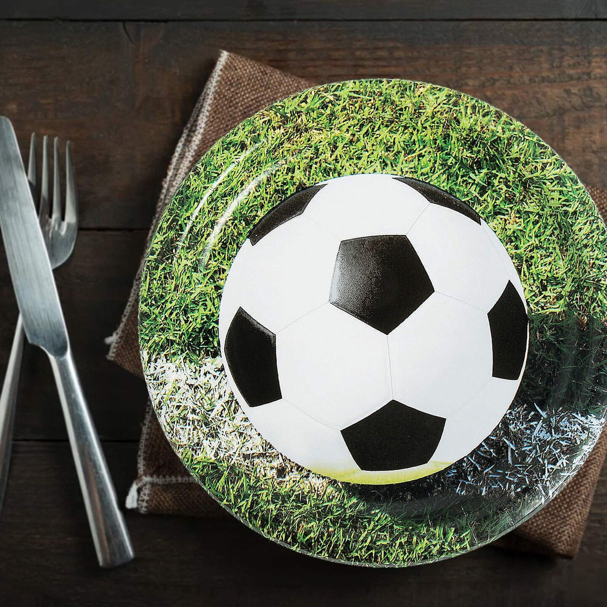 8 Ct. Sports Fanatic Soccer Party Paper Dinner Plates 8 3/4" Plates for Soccer Fans