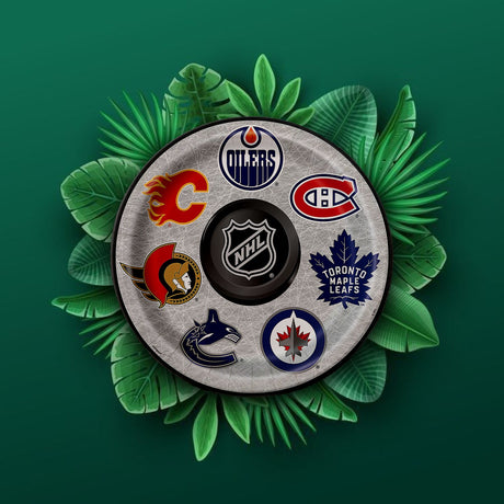 8 Ct NHL Team Logo Disposable Paper Dinner Plates 8 3/4" Hockey Party Plates