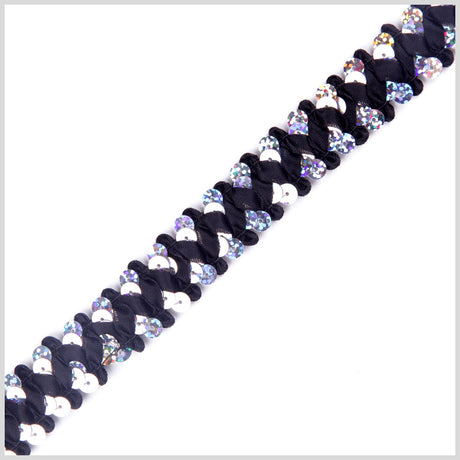 Silver/Black Stretch Sequin
