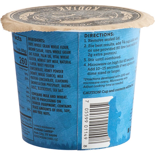Kodiak Cakes Blueberry Minute Muffin Cup 2.29 oz. - 12/Case