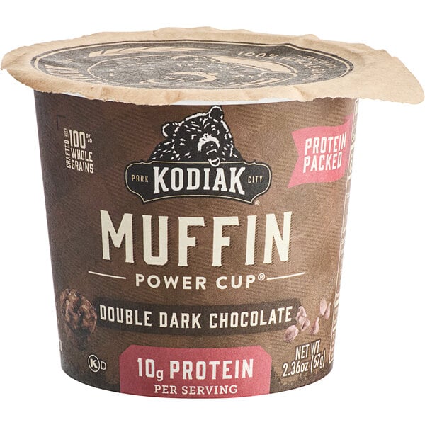 Kodiak Cakes Double Dark Chocolate Minute Muffin Cup 2.36 oz. - 12/Case