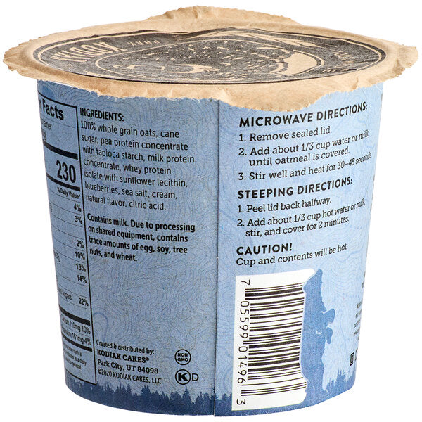 Kodiak Cakes Blueberries and Cream Oatmeal Cup 2.12 oz. - 12/Case