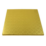 O'Creme Square Gold Cake Drum Board, 9" x 1/2" Thick, Pack of 5