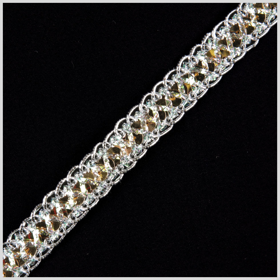 5/8" Silver Iridescent Fancy Sequin Trim