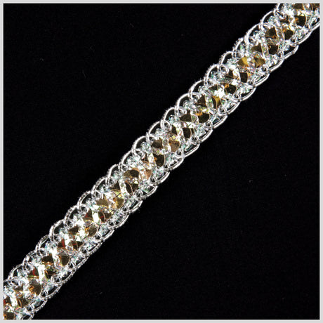 5/8" Silver Iridescent Fancy Sequin Trim