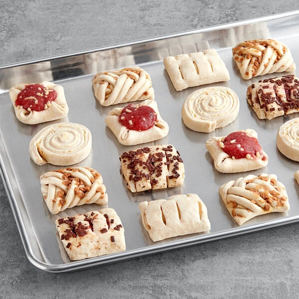 Schulstad Ready-to-Bake Mini Assorted Danish 24 Count of 5 Flavors - 120/Case