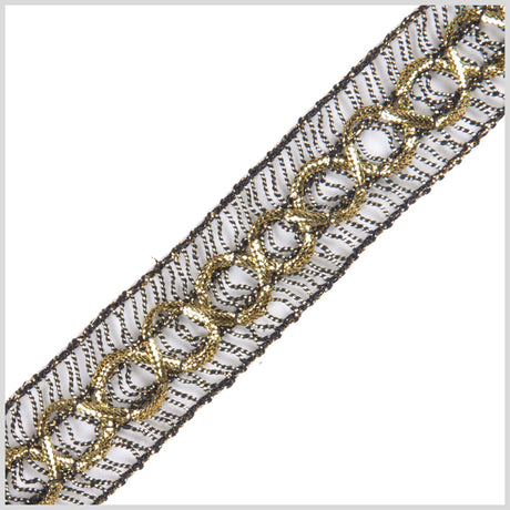 1.25" Antique Gold Metallic Braid