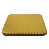 O'Creme Gold Scalloped Square Corrugated Cake Board, 12", Pack of 10