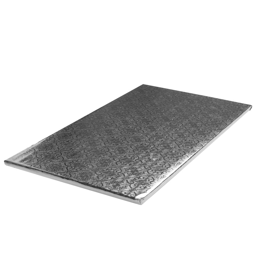 O'Creme Silver Log Cake Drum Board, 20" x 5" x 1/4" Thick, Pack of 10