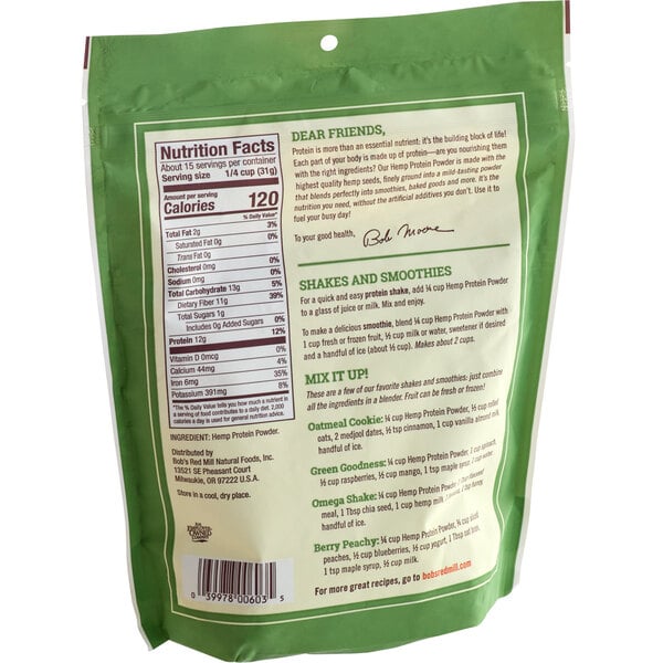 Bob's Red Mill Hemp Protein Powder 16 oz. - 4/Case