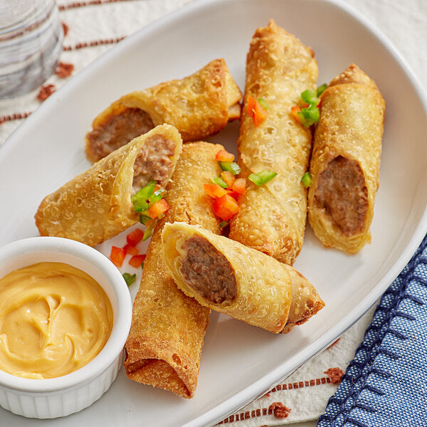 The Gourmet Egg Roll Co. 3 oz. Philly Cheesesteak Egg Roll - 60/Case