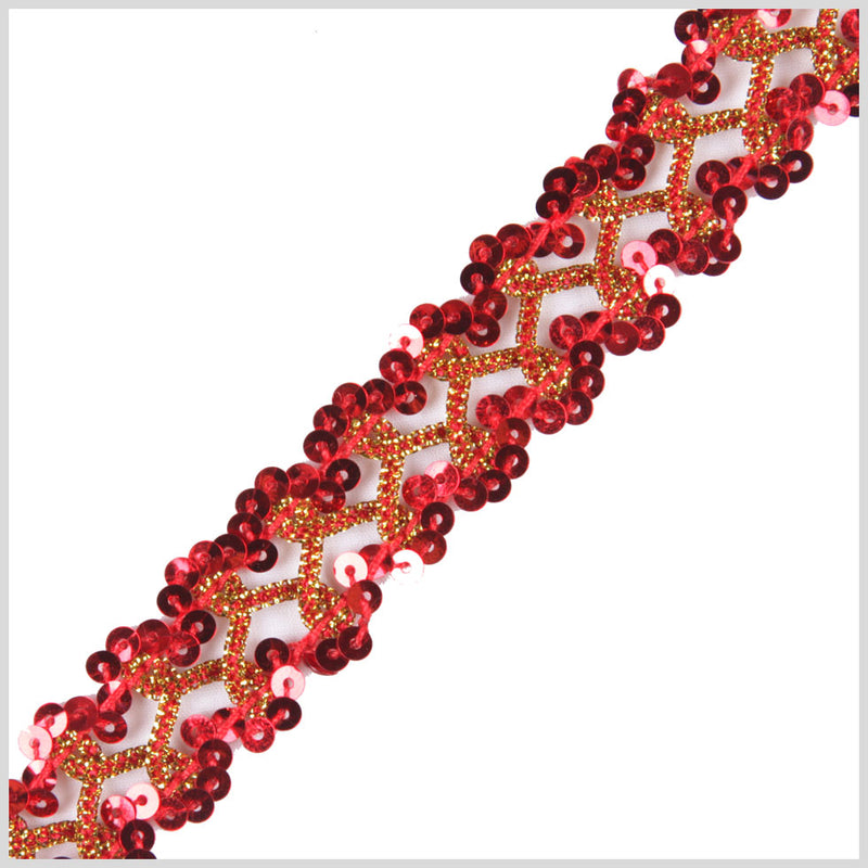 7/8" Red/Gold Fancy Sequin Trim