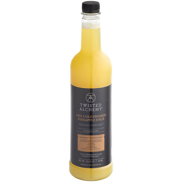 Twisted Alchemy Cold-Pressed Pineapple 100% Fruit Juice 25 oz. - 6/Case