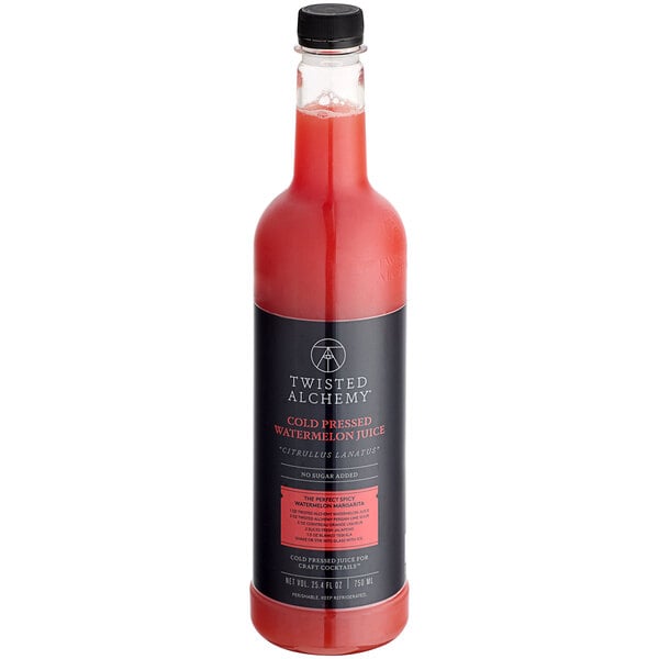 Twisted Alchemy Cold-Pressed Watermelon 100% Fruit Juice 25 oz. - 6/Case