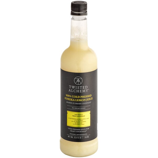 Twisted Alchemy Cold-Pressed Eureka Lemon 100% Fruit Juice 25 oz. - 6/Case