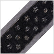 Black/Gunmetal Fancy Beaded Trim