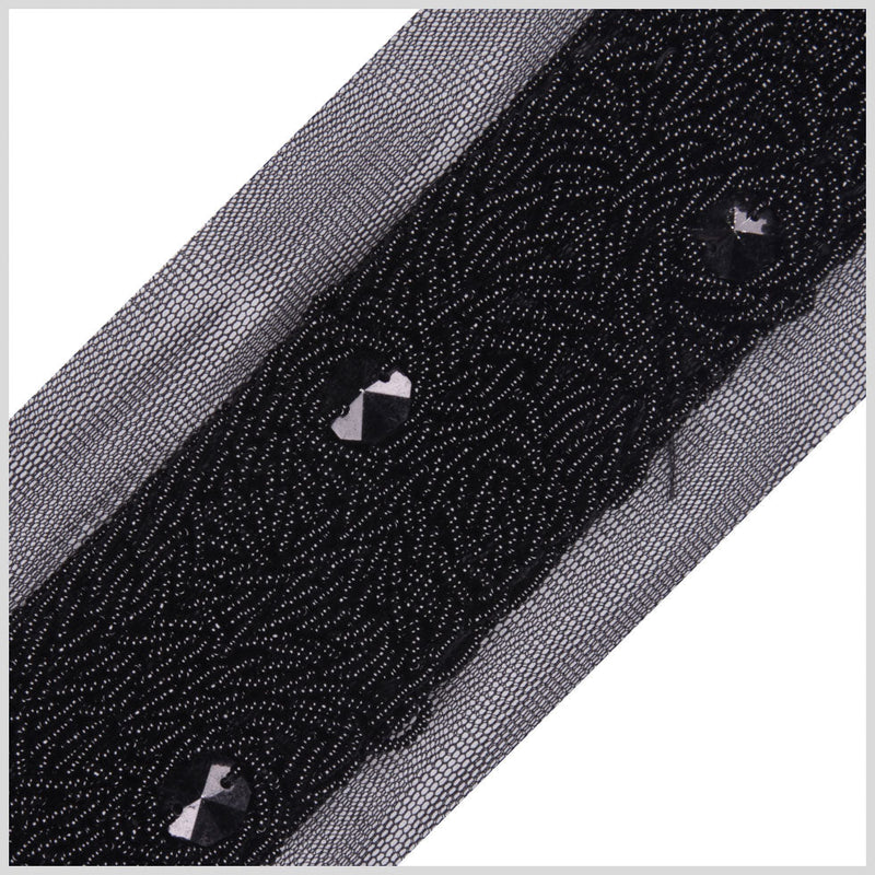 2" Black Fancy Beaded Trim