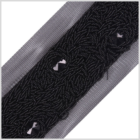 2" Black Fancy Beaded Trim