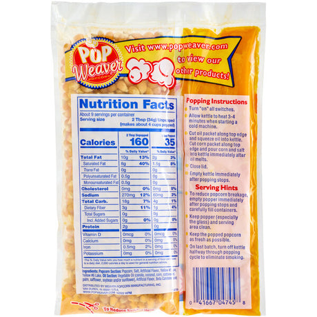 Pop Weaver All-In-One Naks Pak Popcorn Kit for 8 oz. Poppers - 24/Case