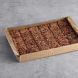 David's Cookies 4 oz. Pre-Cut Pecan Brownie 24-Count Tray - 2/Case