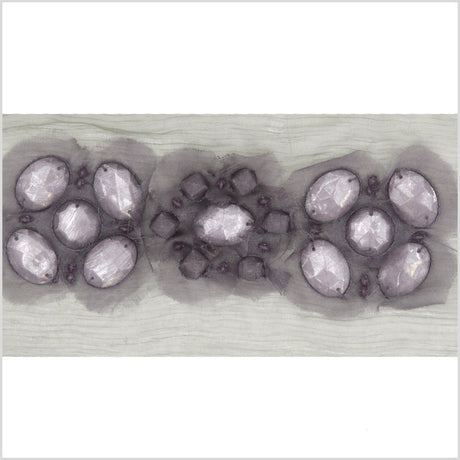 3" Gray Fancy Beaded Trim
