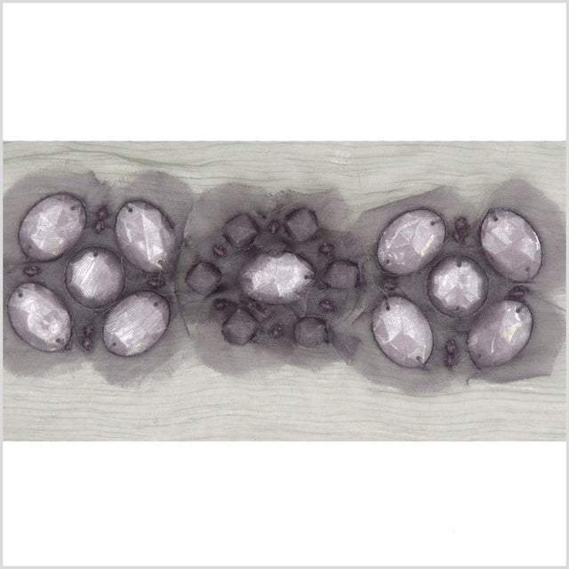 3" Gray Fancy Beaded Trim