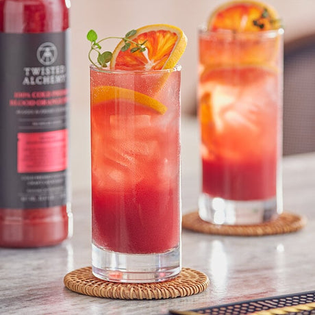 Twisted Alchemy Cold-Pressed Blood Orange 100% Fruit Juice 25 oz. - 6/Case