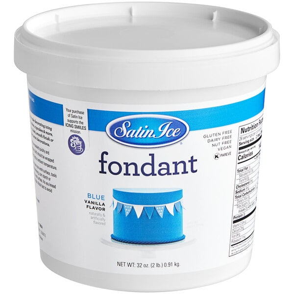 Satin Ice 2 lb. Blue Vanilla Rolled Fondant Icing