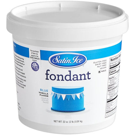 Satin Ice 2 lb. Blue Vanilla Rolled Fondant Icing