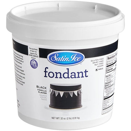 Satin Ice 2 lb. Black Vanilla Rolled Fondant Icing