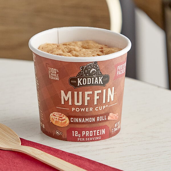 Kodiak Cakes Cinnamon Roll Minute Muffin Cup 2.36 oz. - 12/Case