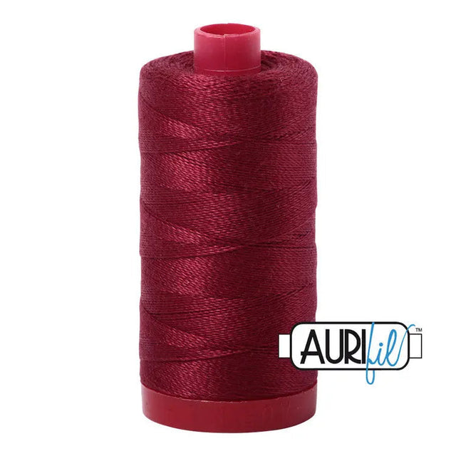 Cotton Thread Dark Carmine Red 12 WT Large Spool
