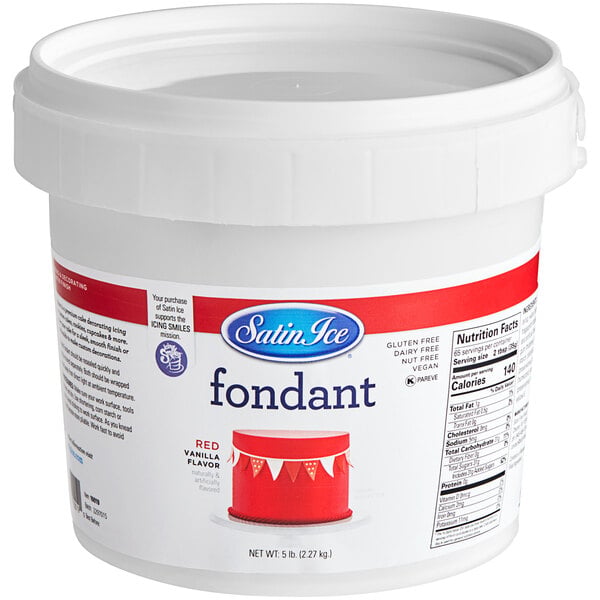 Satin Ice 5 lb. Red Vanilla Rolled Fondant Icing