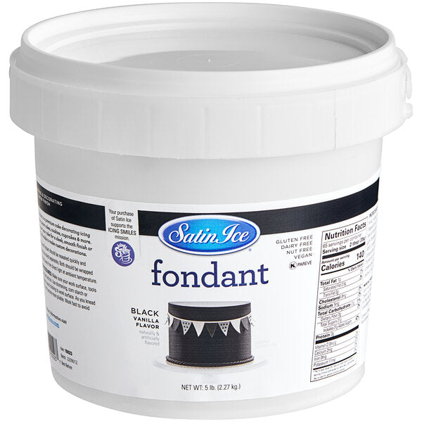 Satin Ice 5 lb. Black Vanilla Rolled Fondant Icing