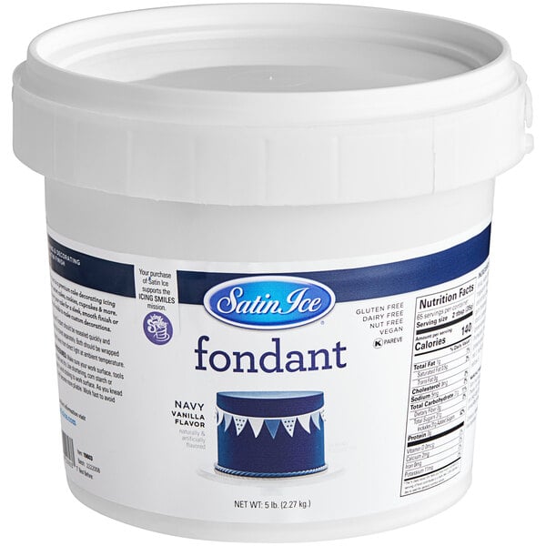 Satin Ice 5 lb. Navy Vanilla Rolled Fondant Icing