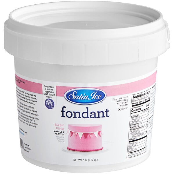 Satin Ice 5 lb. Baby Pink Vanilla Rolled Fondant Icing