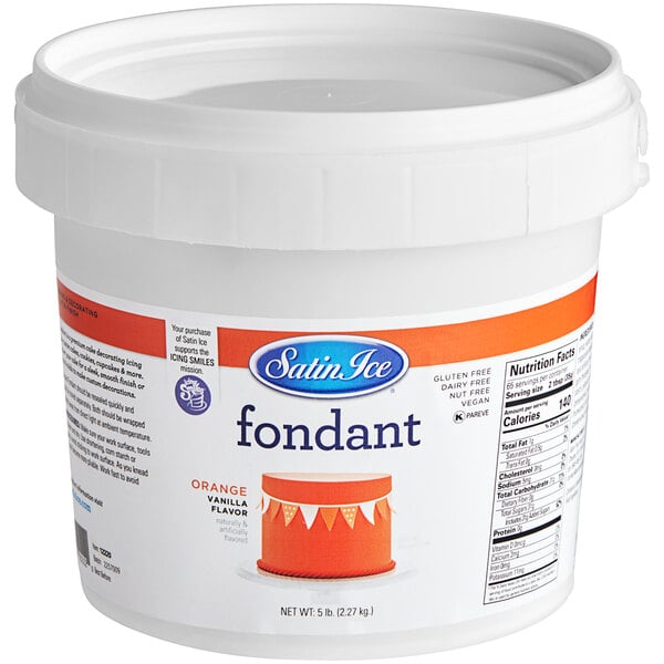 Satin Ice 5 lb. Orange Vanilla Rolled Fondant Icing