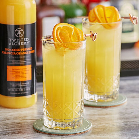 Twisted Alchemy Cold-Pressed Valencia Orange 100% Fruit Juice 25 oz. - 6/Case
