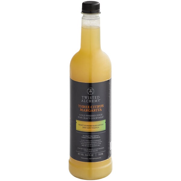 Twisted Alchemy Cold-Pressed Three Citrus Margarita Craft Mixer 25 oz. - 6/Case
