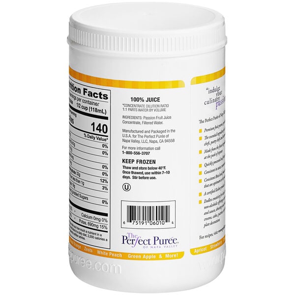 Perfect Puree Passion Fruit 100% Fruit Concentrate 30 oz. - 6/Case