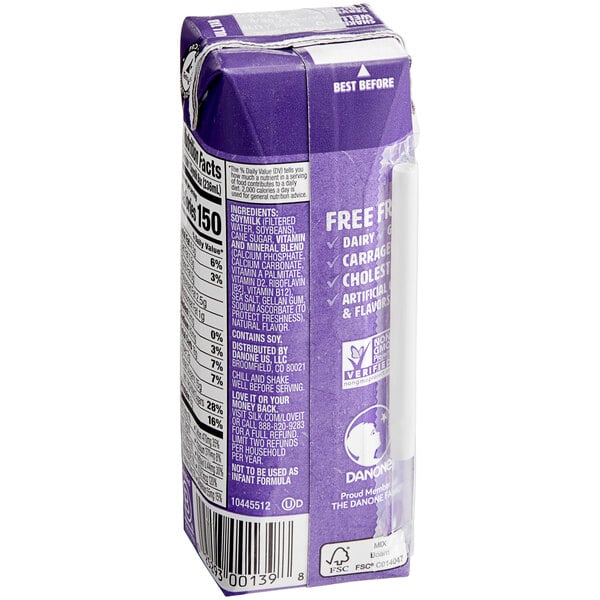 Silk Very Vanilla Soy Milk 8 fl. oz. - 18/Case