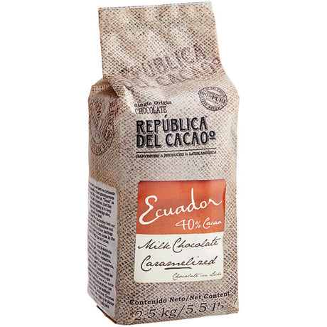 Republica del Cacao Ecuador 40% Milk Chocolate Couverture 5.5 lb. - 4/Case