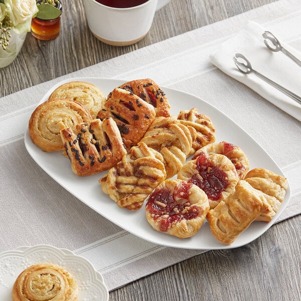 Schulstad Ready-to-Bake Mini Assorted Danish 24 Count of 5 Flavors - 120/Case